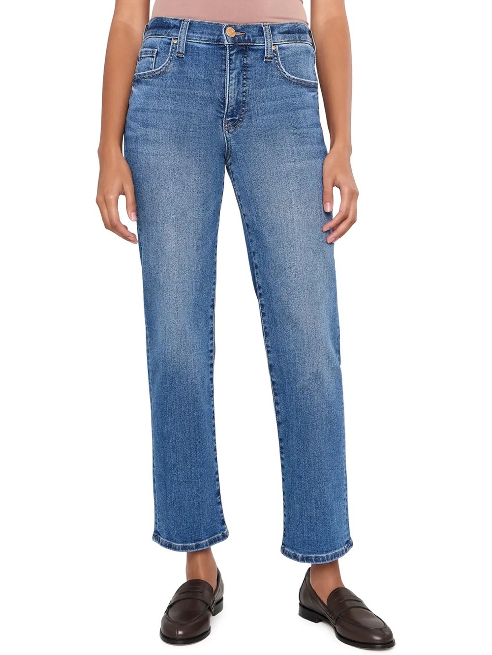 Kut from the Kloth Straight Leg Jeans in Medium Blue Wash